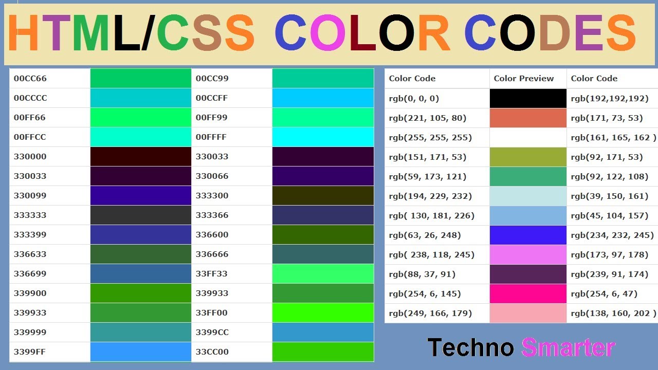 css color codes effects